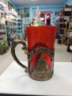 Подстаканник Москва Царь колокол, силумин,рубиново