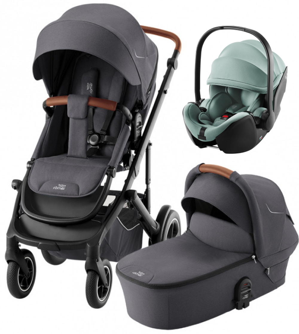 Коляска 3 в 1 Britax Roemer Smile 5Z и автокресло Baby-Safe Pro Jade Green Midnight Grey