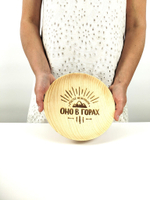 Тарелка деревянная мотивационная "Счастье не за горами, оно в горах"