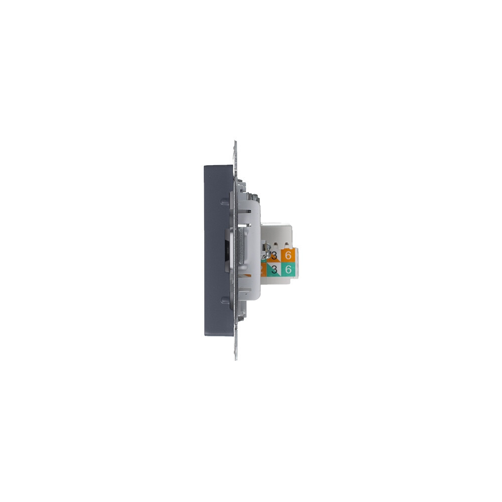 ATLASDESIGN РОЗЕТКА двойная ТВ + компьютерная RJ45, кат. 5Е, ГРИФЕЛЬ