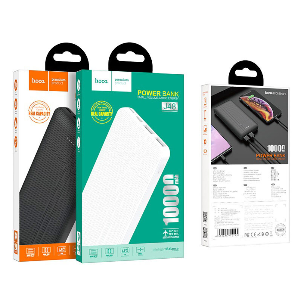 Power Bank 10000mAh, Hoco J48, черный