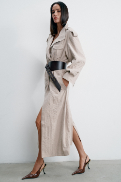 Тренч TEONA длинный, бежевый