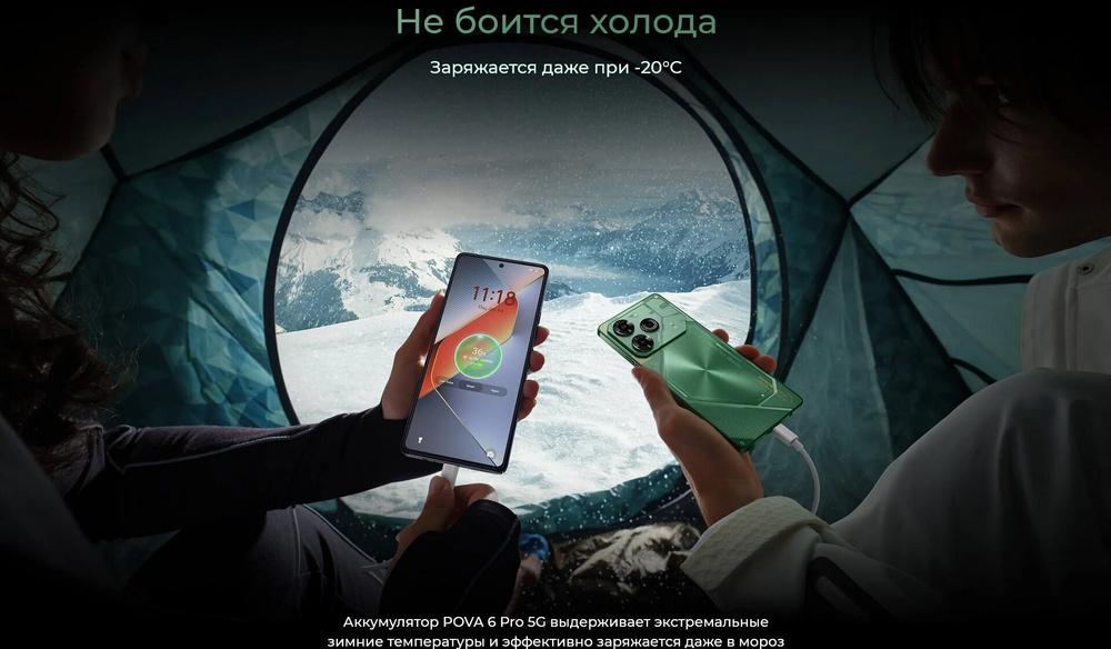 Смартфон TECNO POVA 6 Pro, 5G, 12GB RAM, 256GB ROM, AMOLED, камера 108MP, NFC, Серый