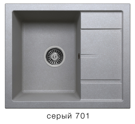 Кухонная мойка Tolero R-107 600x500мм Серый №701