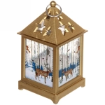 Сувенир с подсветкой «Звездный домик с оленем» 12,5*6,5 см, Золото