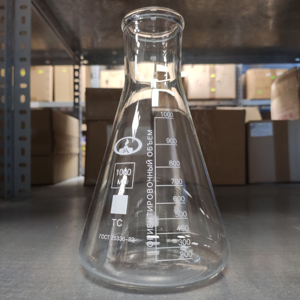 Колба коническая, ТС,1000 мл d=50мм(с дел.),КН-2-1000-50, (10000837), шт.