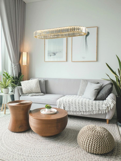 Люстра подвесная светодиодная Lanbos, LED 50 Вт, до 25 кв м, золотая