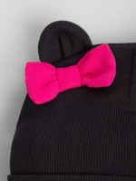 Осенняя шапка для девочки с ушками и снуд