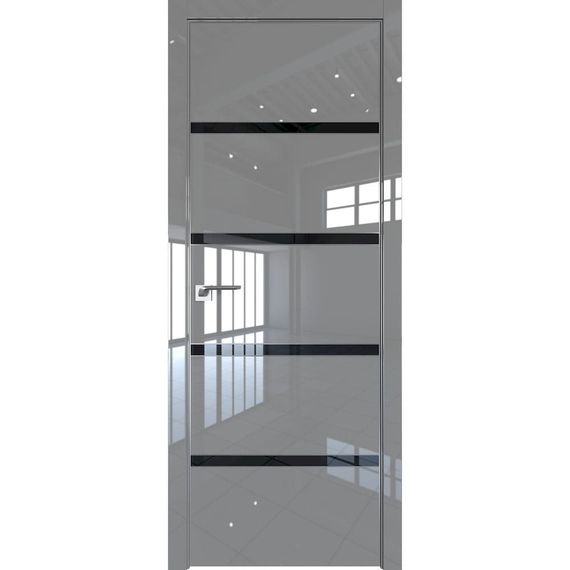 Межкомнатная дверь глянцевая Profil Doors 23LE грей люкс со вставкой