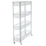 Полка узкая на колёсах (4 секции)