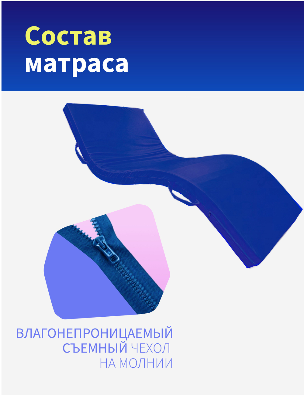 Матрац противопролежневый с гелевой вставкой для лежачих больных 195х85х8 см