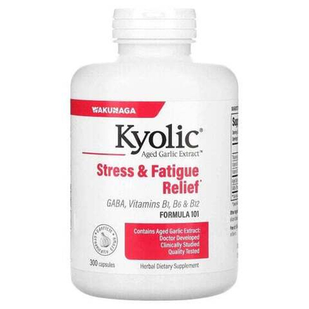 Для нервной системы Kyolic, Aged Garlic Extract, выдержанный экстракт чеснока, снятие стресса и усталости, формула 101, 300 капсул