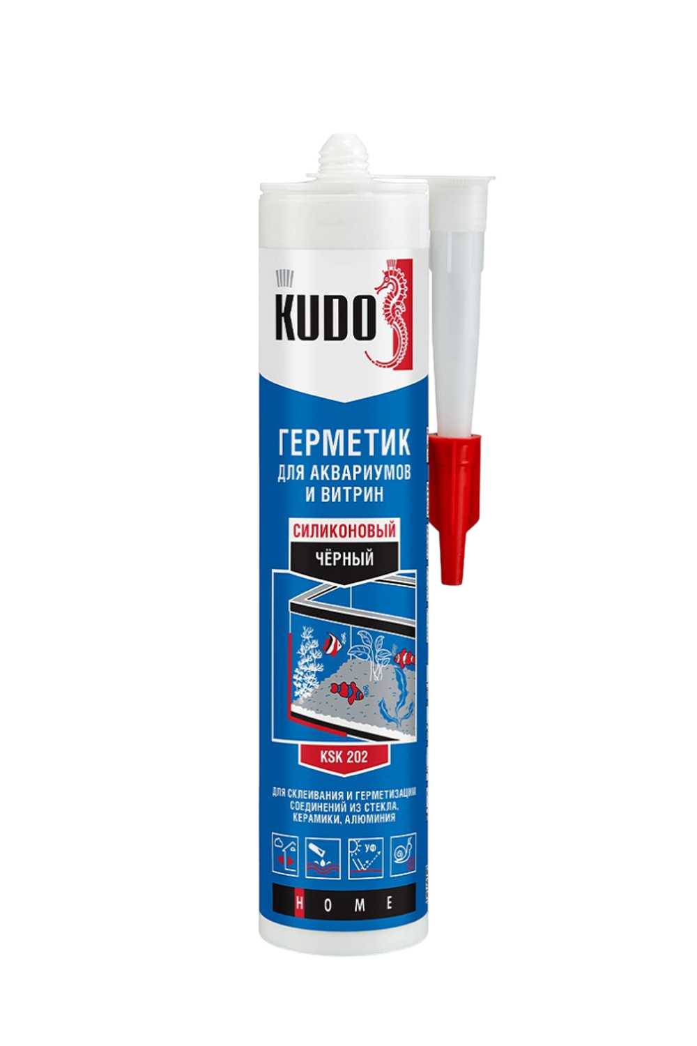 Герметик силиконовый "KUDO" для аквариумов и витрин 280мл прозрачный KSK-200