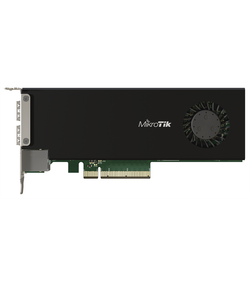 Маршрутизатор MikroTik Cloud Core Router 2004-1G-2XS-PCIe network interface card with quad-core ARMv8 64-bit AL32400 CPU, 4GB RAM, 2x25G SFP28 cages, 1xGbit LAN, RouterOS L6