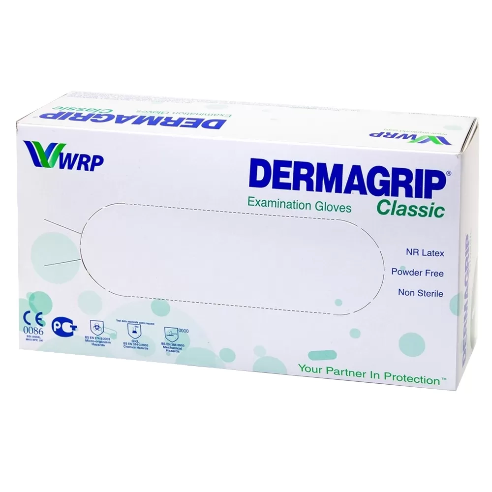 Перчатки латексные смотровые нестерильные неопудренные текстурированные Dermagrip Classic размер XS 50 пар