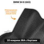 Передние автомобильные коврики ЭВА с бортами для BMW X4 II (G02) 18-н.в.