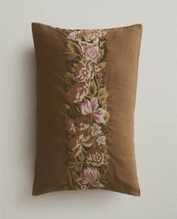 Zara Home наволочка декоративная из льна, светло-бежевый, в полоску, 40x60 см