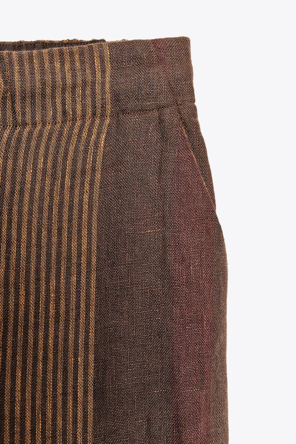 Брюки из 100% льна в полоску — zw collection