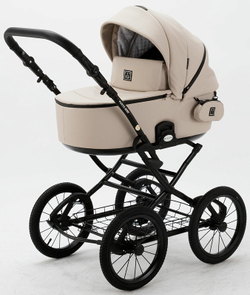 Детская коляска Adamex Porto Retro Deluxe 2 в 1 PO-SA07 (СВ.БЕЖ.КОЖА)