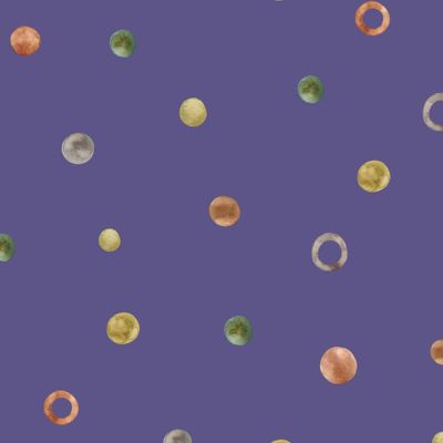 Горошки и круги на фиолетовом