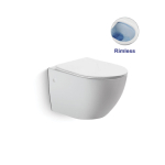 Унитаз подвесной Globo VT1-14 безободковый, цвет белый, ультратонкое soft-close сиденье