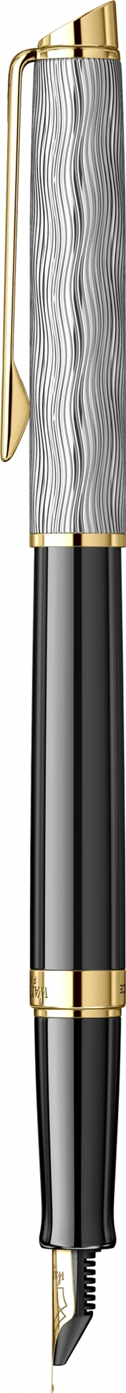 Перьевая ручка Waterman Reflections of Paris Hemisphere DeLuxe Black GT, перо M, чернила blue в подарочной коробке