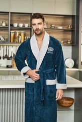 Халат мужской KING без капюшона Морская волна "Polens"
