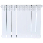 Радиатор биметаллический STOUT Space 500 - 8 секций (подключение нижнее правое, цвет белый)