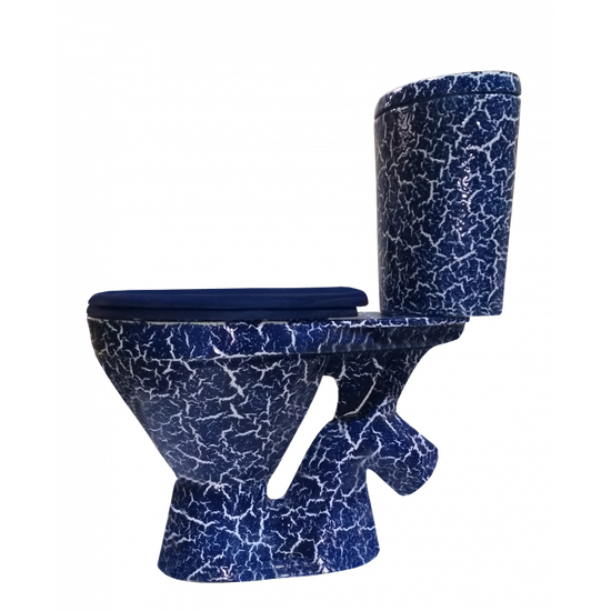 Унитаз-компакт ЭЛЕГАНТ Роса синий кракелюр, косой выпуск