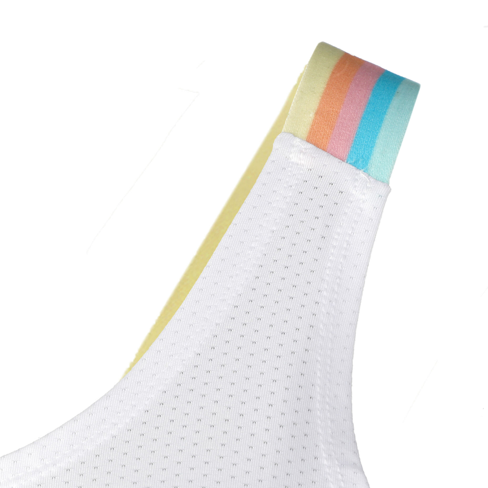 Женская теннисная майка Quiet Please Rainbow Tank Top Women - White, Multicoloured