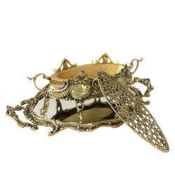 Bello De Bronze Подставка для цветов для икебаны бронзовая с подносом-зеркалом