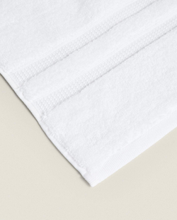 Zara Home - Очень мягкое двойное бордюрное банное полотенце, белый, 50х90 см