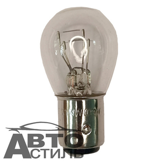 Автолампа  Р 12-21+4 (P21/4W) 2конт (смещ штифт) (BAZ15d) Маяк #61214