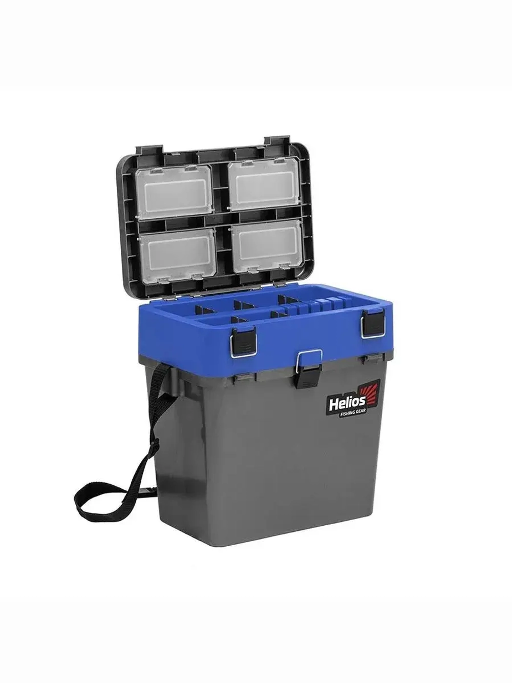 Ящик рыболовный зимний для хранения снастей серый/синий