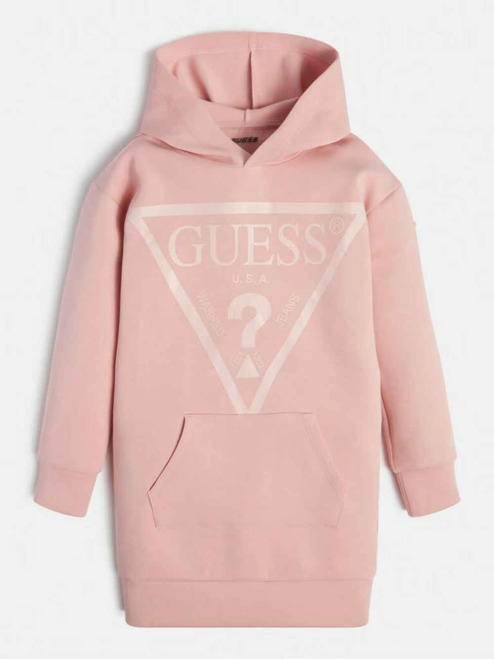 Платье трикотажное с капюшоном GUESS Розовый/Термопринт: треугольник-логотип (Девочка)