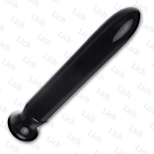 Гладкий прямой черный вибратор из стекла Smooth Operator, 18 см