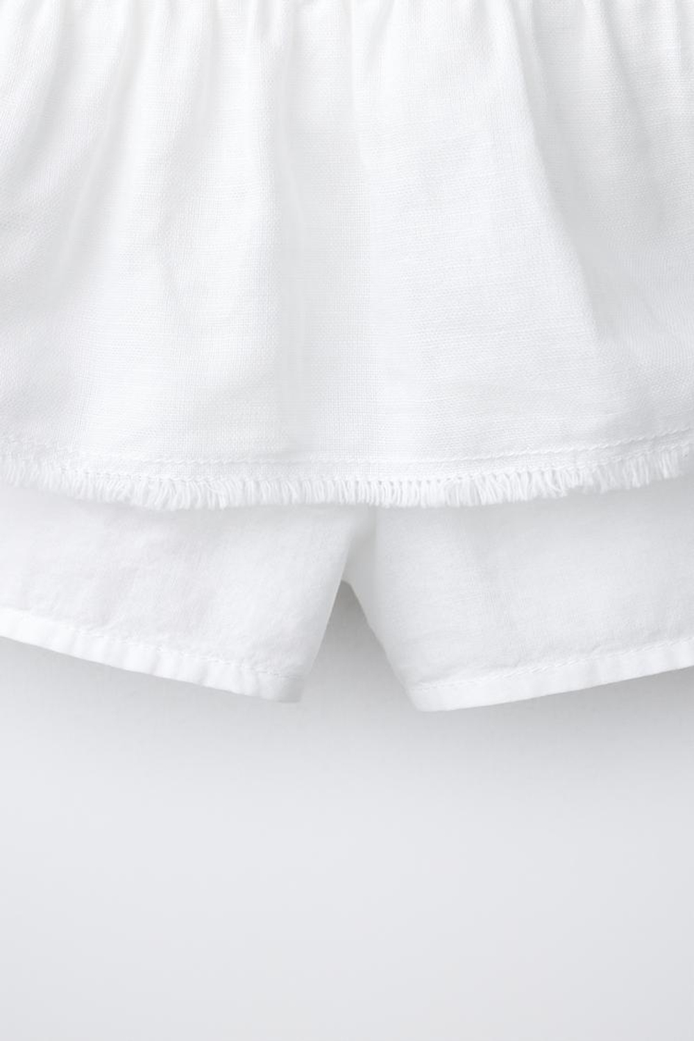 ZARA ЮБКА С ВОЛАНАМИ И ОТДЕЛКОЙ, БЕЛЫЙ