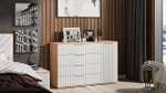 Комод для одежды с ящиками Дуб Крафт золотой/Графит матовый 4 ящика 92х41х84 см