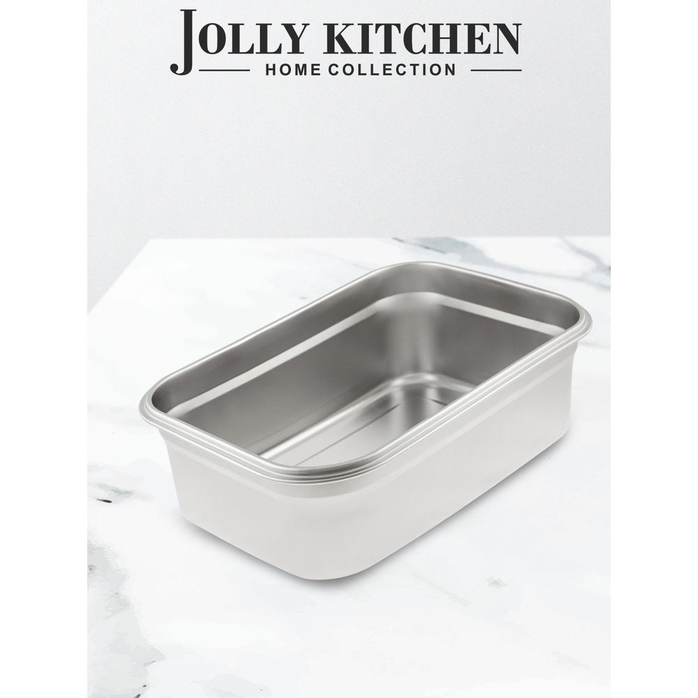 Контейнер пищевой Jolly Kitchen с крышкой, нержавеющая сталь, 32x23x10,5 (4,5 литра)