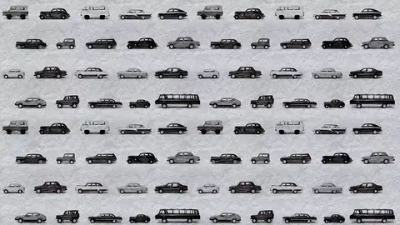 Цифровое панно ID Wall RETRO CARS MIDI BLACK&WHITE