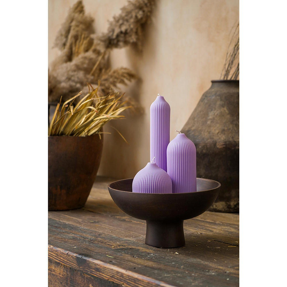 Свеча декоративная цвета лаванды из коллекции edge, 16,5см