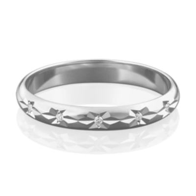 Обручальное кольцо из белого золота c бриллиантами 01-0029-00-101-1120-30