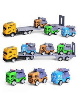 Набор детский Автовоз и 3 машинки (YD3B-7)