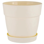 Горшок для цветов InGreen Villa de Fiori с фиксируемым поддоном 1,1л, D130мм, белоснежный