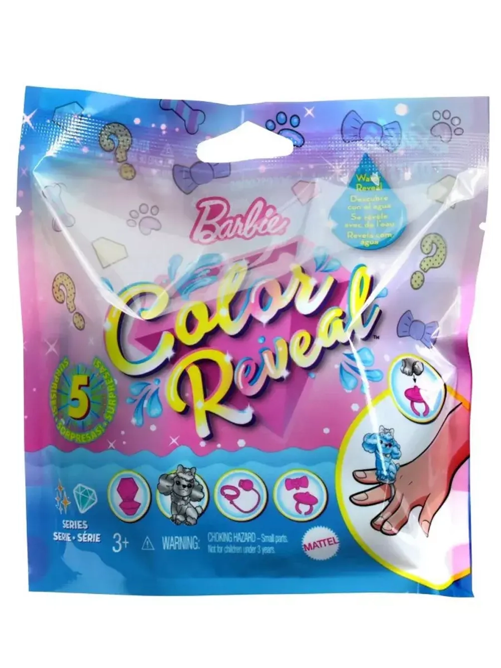 Кукла питомец Барби сюрприз Color Reveal щенки GTT10