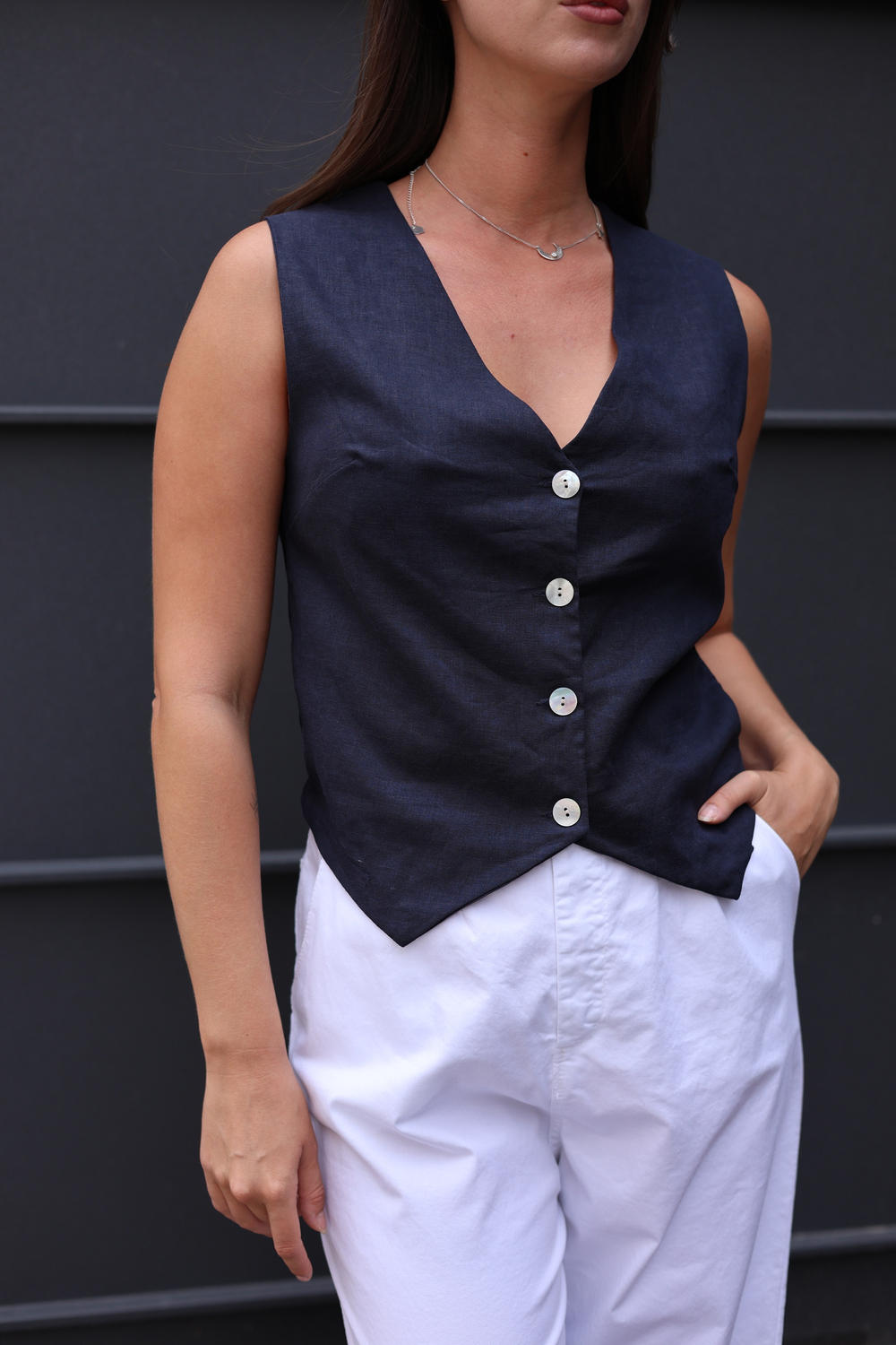 жилет изо льна