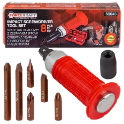 Отвертка ударная с набором бит и адаптером 8пр. FORCEKRAFT FK-5064S