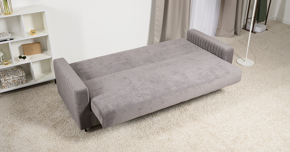 Изабель диван-кровать (велюр серо-бежевый)