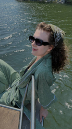 Брюки из штапеля в оливковом