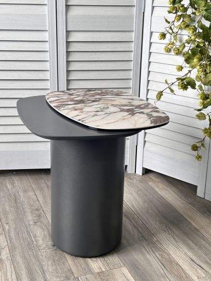 Стол кофейный ARVID TL-312 испанская керамика на стекле/ МДФ окраш. / темно-серый МДФ каркас